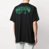 Off-White Men’ s C/O VIRGIL ABLOH Embroidered Logo Printing Short Sleeve Loose Version Black T-Shirt