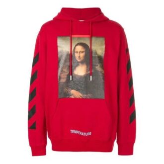 Off-White Men’ s C/O Virgil Abloh Painting Mona Lisa Jacket Loose Fit Red Off-White Men’ s C/O Virgil Abloh Painting Mona Lisa Jacket Loose Fit Red