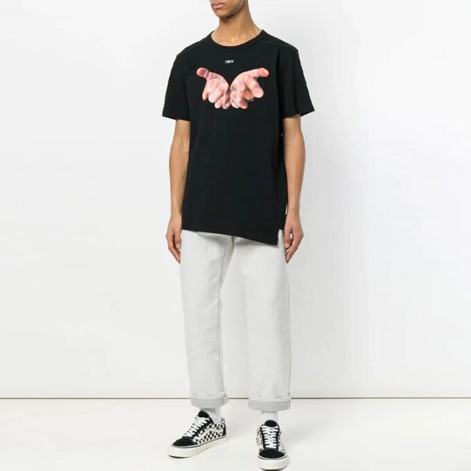 Off-White Men’ s C/O VIRGIL ABLOH Short Sleeve Black T-Shirt