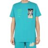 Off-White Men’ s C/O Virgil Abloh Skeleton Character Printing Short Sleeve Ordinary Version Blue T-Shirt