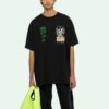 Off-White Men’ s C/O VIRGIL ABLOH Skeleton Painting Short Sleeve Loose Fit Black T-Shirt