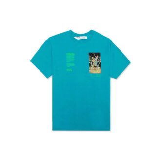 Off-White Men’ s C/O VIRGIL ABLOH Skeleton Painting Short Sleeve Loose Fit Blue T-Shirt Off-White Men’ s C/O VIRGIL ABLOH Skeleton Painting Short Sleeve Loose Fit Blue T-Shirt