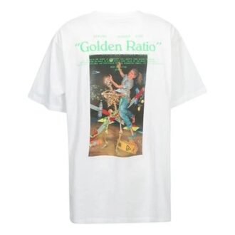 Off-White Men’ s C/O VIRGIL ABLOH Skeleton Painting Short Sleeve Loose Fit White T-Shirt Off-White Men’ s C/O VIRGIL ABLOH Skeleton Painting Short Sleeve Loose Fit White T-Shirt