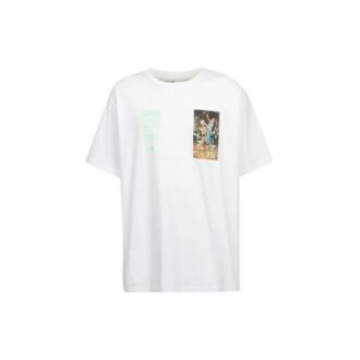 Off-White Men’ s C/O VIRGIL ABLOH Skeleton Painting Short Sleeve Loose Fit White T-Shirt Off-White Men’ s C/O VIRGIL ABLOH Skeleton Painting Short Sleeve Loose Fit White T-Shirt