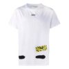 Off-White Men’ s C/O VIRGIL ABLOH Tiger Stripes Splash Ink Printing Short Sleeve White T-Shirt