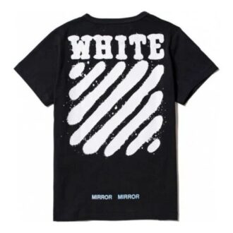 Off-White Men’ s C/O VIRGIL ABLOH Tiger Stripes Splash Ink Printing Short Sleeve Black T-Shirt Off-White Men’ s C/O VIRGIL ABLOH Tiger Stripes Splash Ink Printing Short Sleeve Black T-Shirt