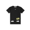 Off-White Men’ s C/O VIRGIL ABLOH Tiger Stripes Splash Ink Printing Short Sleeve Black T-Shirt