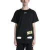 Off-White Men’ s C/O VIRGIL ABLOH Tiger Stripes Splash Ink Printing Short Sleeve Black T-Shirt