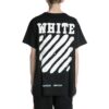 Off-White Men’ s C/O VIRGIL ABLOH Tiger Stripes Splash Ink Printing Short Sleeve Black T-Shirt