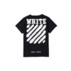 Off-White Men’ s C/O Virgil Abloh Tiger Stripes Splash Ink Short Sleeve Black T-Shirt