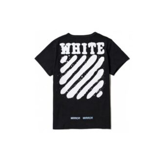 Off-White Men’ s C/O Virgil Abloh Tiger Stripes Splash Ink Short Sleeve Black T-Shirt Off-White Men’ s C/O Virgil Abloh Tiger Stripes Splash Ink Short Sleeve Black T-Shirt