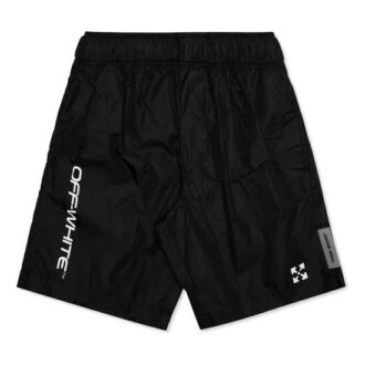 Off-White Men’ s C/O VIRGIL ABLOH Waist Logo Sports Shorts Black Off-White Men’ s C/O VIRGIL ABLOH Waist Logo Sports Shorts Black