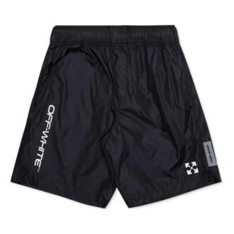 Off-White Men’ s C/O VIRGIL ABLOH Waist Logo Sports Shorts Navy Blue Off-White Men’ s C/O VIRGIL ABLOH Waist Logo Sports Shorts Navy Blue