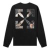 Off-White Men’ s c/o Virgil Caravaggio Printing Round Neck Long Sleeves Black T-Shirt