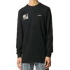 Off-White Men’ s c/o Virgil Caravaggio Printing Round Neck Long Sleeves Black T-Shirt