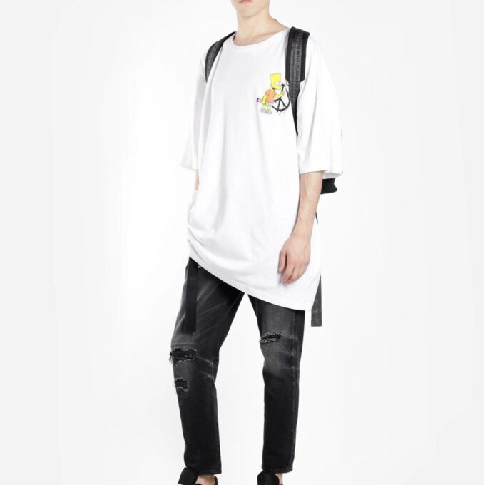 Off-White Men’ s C/O VIRGILABLOH Simpson Arrow Short Sleeve White T-Shirt