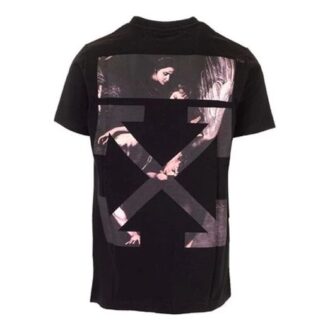 Off-White Men’ s Caravaggio Arrow Back Printing Short Sleeve Ordinary Version Black T-Shirt Off-White Men’ s Caravaggio Arrow Back Printing Short Sleeve Ordinary Version Black T-Shirt
