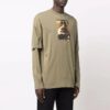 Off-White Men’ s Caravaggio Boy Printing Long Sleeves Loose Fit Military Green T-Shirt