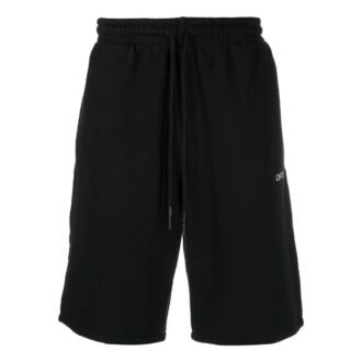 Off-White Men’ s Caravaggio Logo Printing Solid Color Sports Shorts Black Off-White Men’ s Caravaggio Logo Printing Solid Color Sports Shorts Black