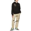 Off-White Men’ s Caravaggio Painting Character Alphabet Cotton Hooded Long Sleeves Pullover Black