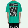 Off-White Men’ s Caravaggio Square Back Printing Short Sleeve Loose Version Green o Virgil Abloh Tee