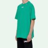 Off-White Men’ s Caravaggio Square Back Printing Short Sleeve Loose Version Green o Virgil Abloh Tee