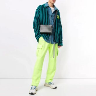 Off-White Men’ s Cargo Pocket Elastic Waistband Sports Pants/Trousers/Joggers Fluorescent Green Off-White Men’ s Cargo Pocket Elastic Waistband Sports Pants/Trousers/Joggers Fluorescent Green
