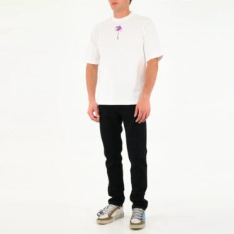 Off-White Men’ s Casual Cotton Round Neck Short Sleeve Loose Fit White T-Shirt Off-White Men’ s Casual Cotton Round Neck Short Sleeve Loose Fit White T-Shirt