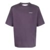 Off-White Men’ s Chest Logo Back Carravagio Printing Round Neck Short Sleeve Purple T-Shirt