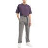 Off-White Men’ s Chest Logo Back Carravagio Printing Round Neck Short Sleeve Purple T-Shirt