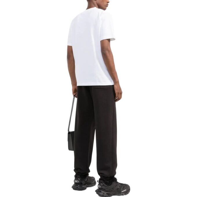 Off-White Men’ s Chest Stripe Pocket Round Neck Short Sleeve White T-Shirt