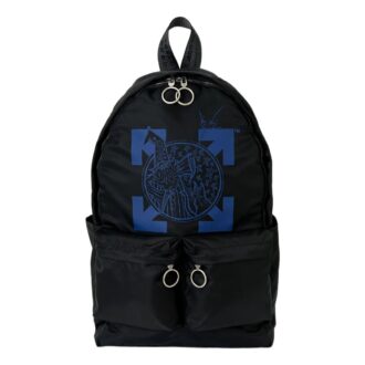 Off-White Men’ s Classic Arrow Logo Adornment Zipper Handbag Backpack Black Off-White Men’ s Classic Arrow Logo Adornment Zipper Handbag Backpack Black