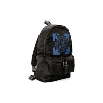 Off-White Men’ s Classic Arrow Logo Adornment Zipper Handbag Backpack Black Off-White Men’ s Classic Arrow Logo Adornment Zipper Handbag Backpack Black
