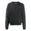 Off-White Men’ s Classic Stripe Logo Printing Pullover Black