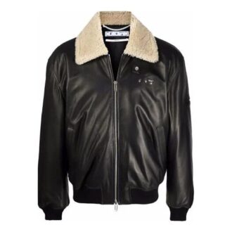 Off-White Men’ s Cortex Aviator Jacket Loose Fit Black