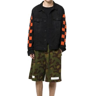 Off-White Men’ s Cotton Camouflage Shorts Military Green