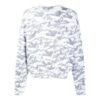 Off-White Men’ s Cotton Geometry Pattern Full Print Round Neck Long Sleeves White