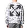 Off-White Men’ s Cotton Geometry Pattern Full Print Round Neck Long Sleeves White