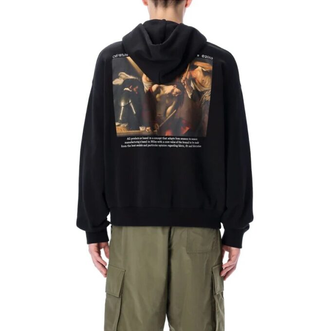 Off-White Men’ s Cotton Hooded Sports Black