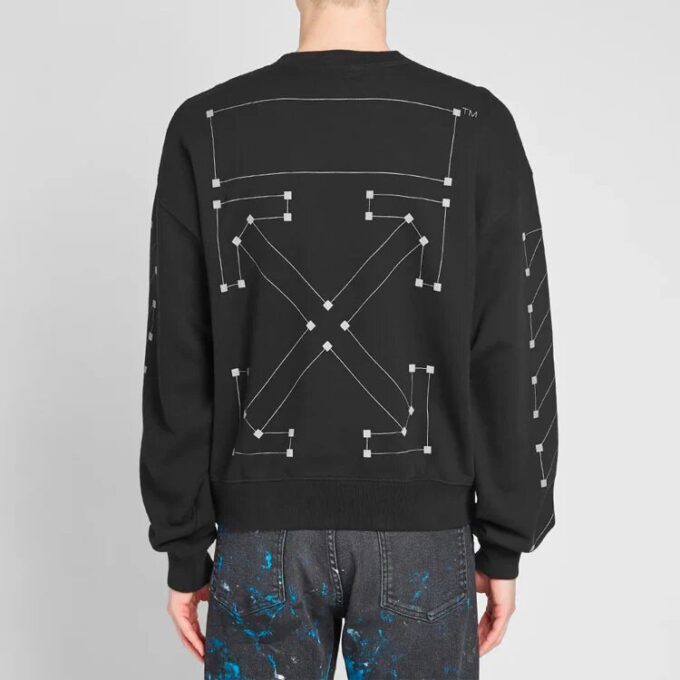 Off-White Men’ s Cotton Round Neck Pullover Black