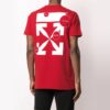 Off-White Men’ s Cut Here Printing Red T-Shirt