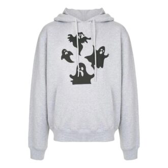 Off-White Men’ s Devil Printing Hooded Long Sleeves Gray
