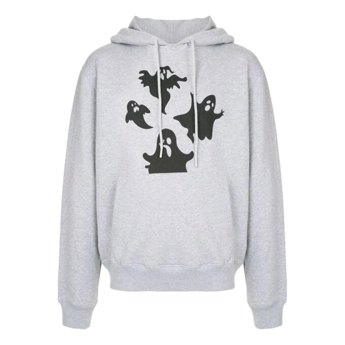 Off-White Men’ s Devil Printing Hooded Long Sleeves Gray
