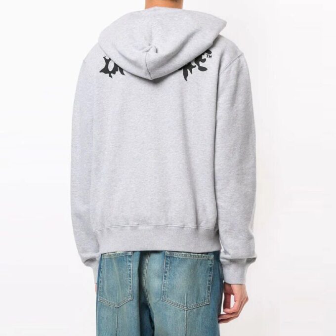 Off-White Men’ s Devil Printing Hooded Long Sleeves Gray