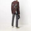 Off-White Men’ s Embroidered Ribbed Knit Pullover Wool Sweater Brown