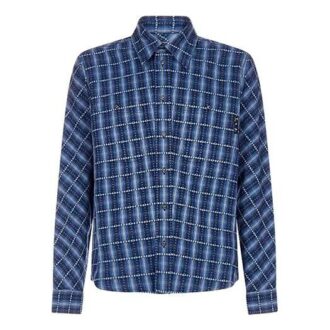 Off-White Men’ s Flannel Plaid Blue Shirt