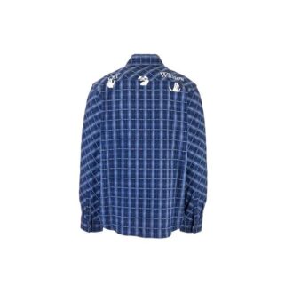 Off-White Men’ s Flannel Plaid Blue Shirt