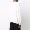 Off-White Men’ s FW21 Abstract Printing Round Neck Pullover Wool Sweater Loose Fit White