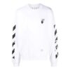 Off-White Men’ s FW21 Arrow Logo Printing Pullover Round Neck Loose Fit White
