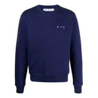 Off-White Men’ s FW21 Arrow Logo Round Neck Pullover Blue Off-White Men’ s FW21 Arrow Logo Round Neck Pullover Blue